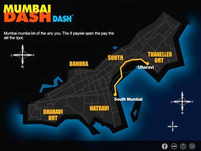 Mumbai Dash in-game map showing all playable areas including South Mumbai, Bandra, and Dharavi
