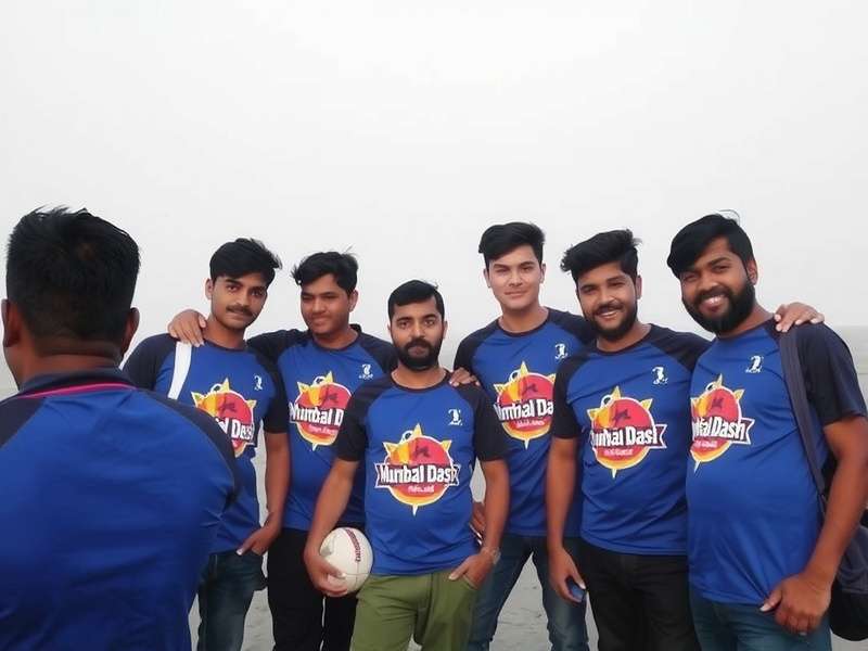 Mumbai Dash community meetup at Marine Drive with players wearing game-themed t-shirts